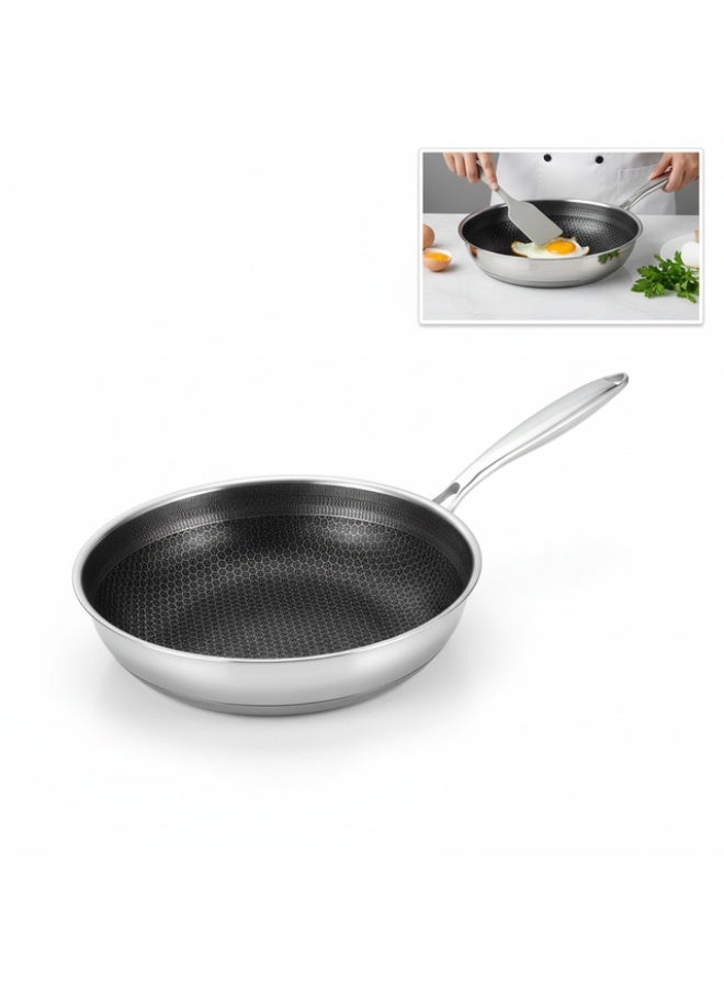 SENVIL compact honeycomb fry pan – 26 cm induction skillet – lightweight easy grip, semi nonstick honeycomb surface, daily cooking, small meals or individual portions - Image 1